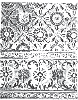 रेशमी कापडावरील बहुरंगी तुकडे-जोडकाम, भारत, १९ वे शतक